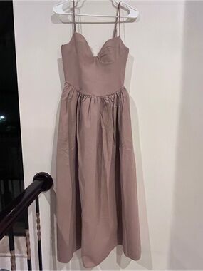 Zara Dusty Mauve Spaghetti-Strap Midi Dress